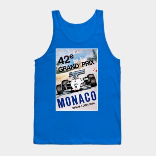 Monaco Vintage 1984 Grand Prix Auto Road Racing Poster Print Tank Top